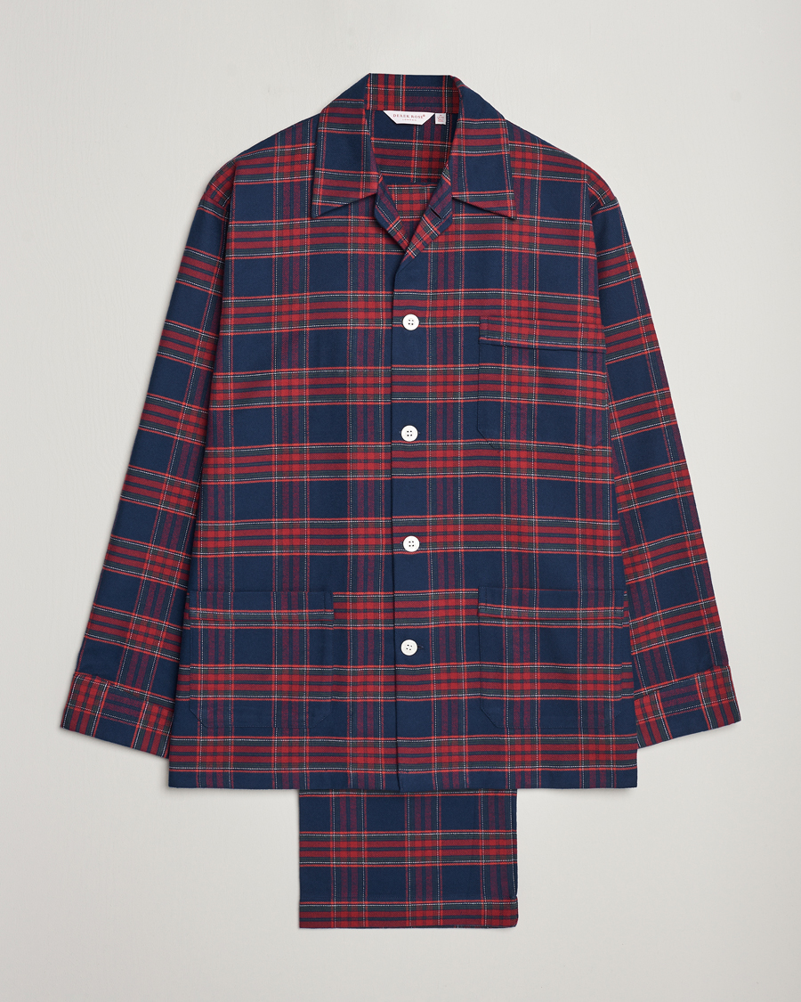 Heren | Pyjama's en gewaden | Derek Rose | Cotton Flannel Checked Pyjama Set Multi
