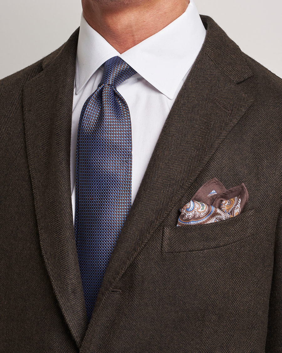 Heren |  | Amanda Christensen | Box Set Silk 8 cm Paisley Tie And Pocket Square Brown