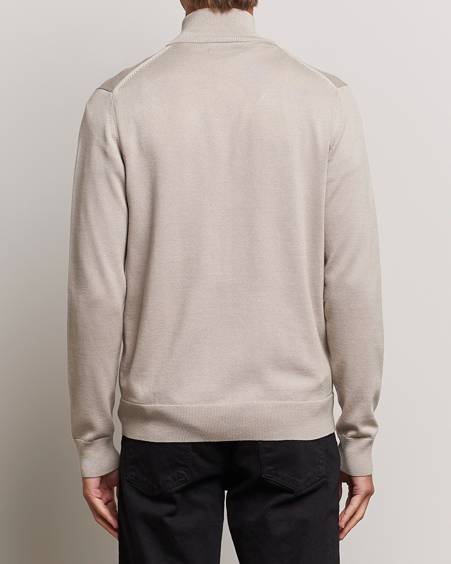Heren | Truien | Fred Perry | Knitted Zip Through Jacket Dark Oatmeal
