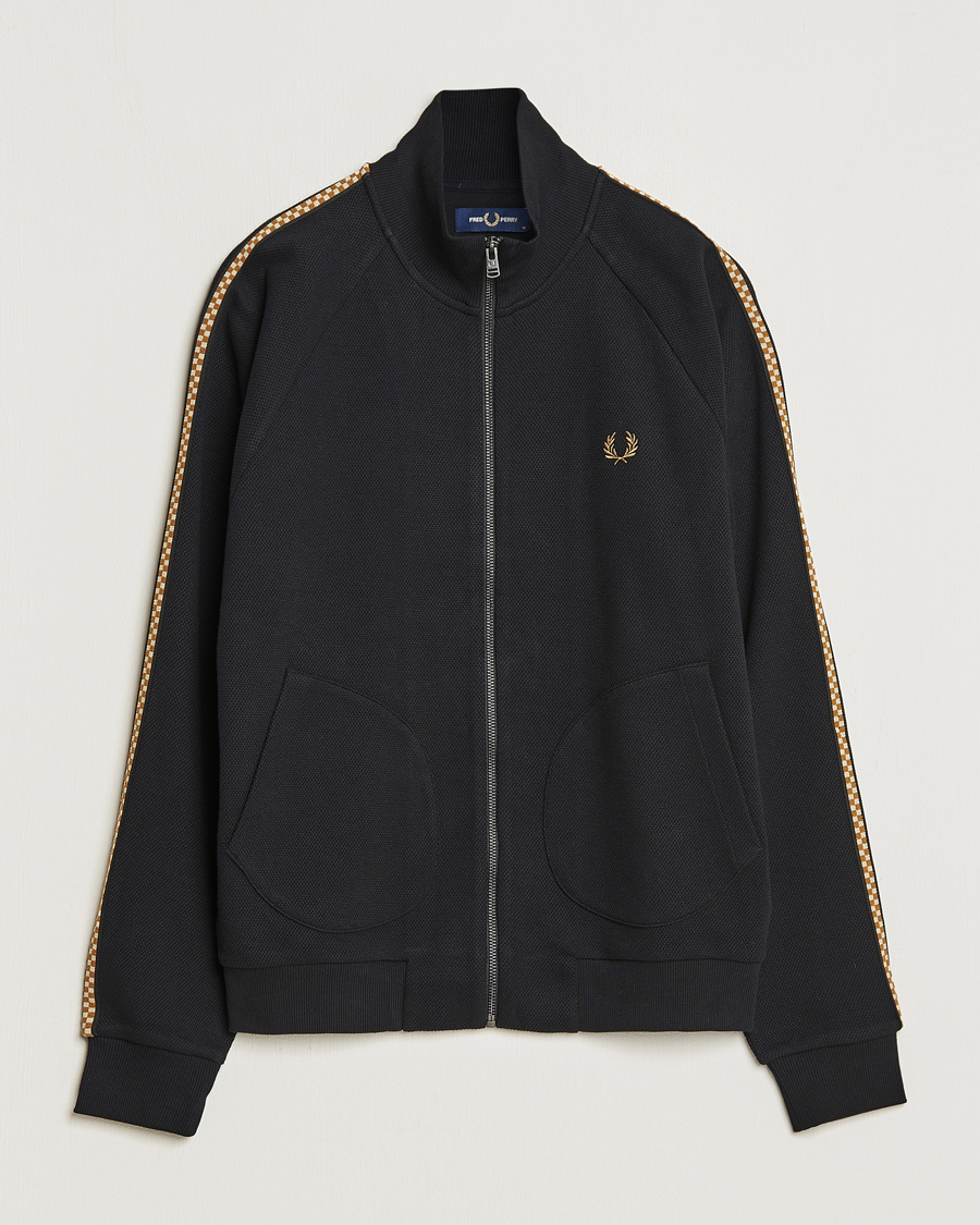 Heren | Truien | Fred Perry | Checkboard Taped Zip Through Jacket Black