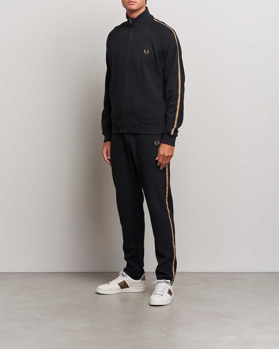 Heren | Truien | Fred Perry | Checkboard Taped Zip Through Jacket Black