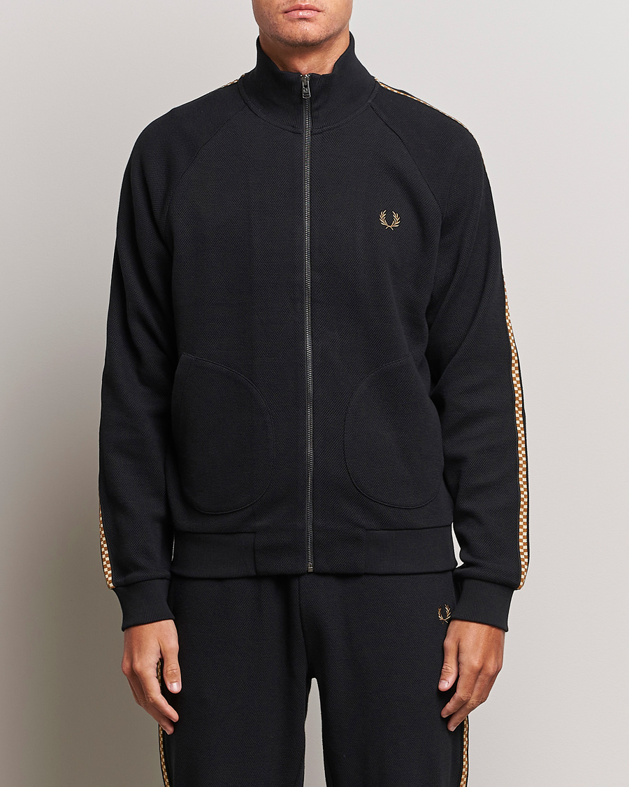 Heren | Truien | Fred Perry | Checkboard Taped Zip Through Jacket Black