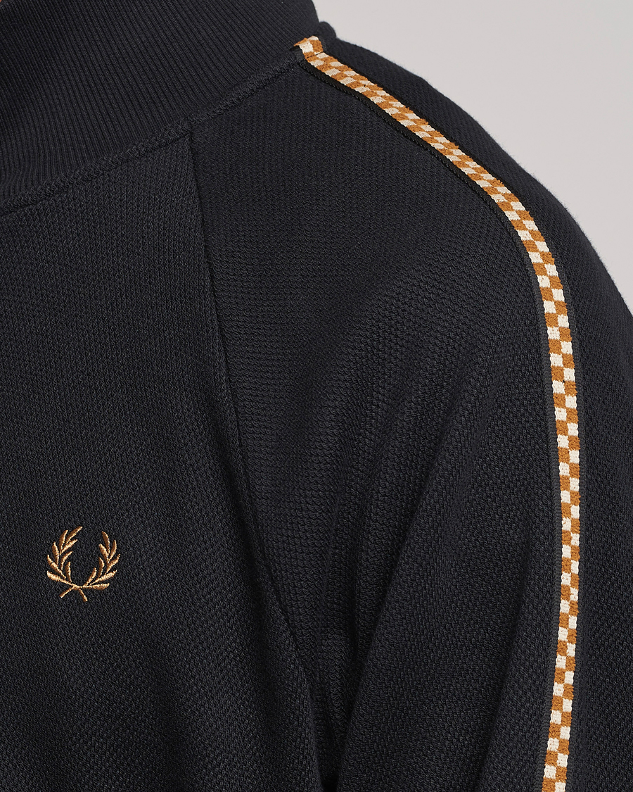 Heren | Truien | Fred Perry | Checkboard Taped Zip Through Jacket Black