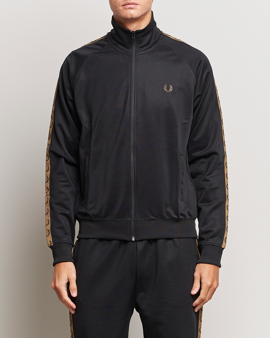 Heren | Truien | Fred Perry | Taped Track Jacket Black