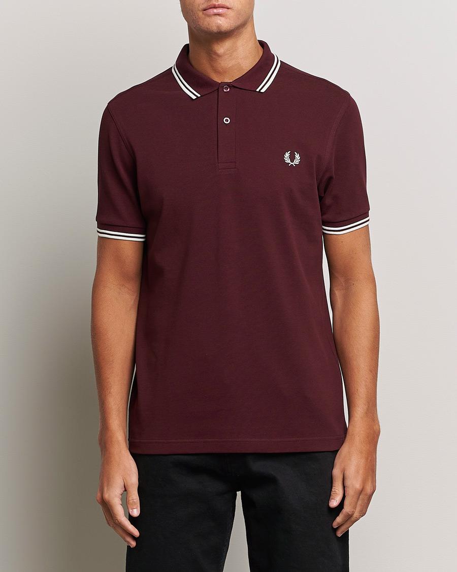 Heren |  | Fred Perry | Twin Tipped Polo Shirt Oxblood