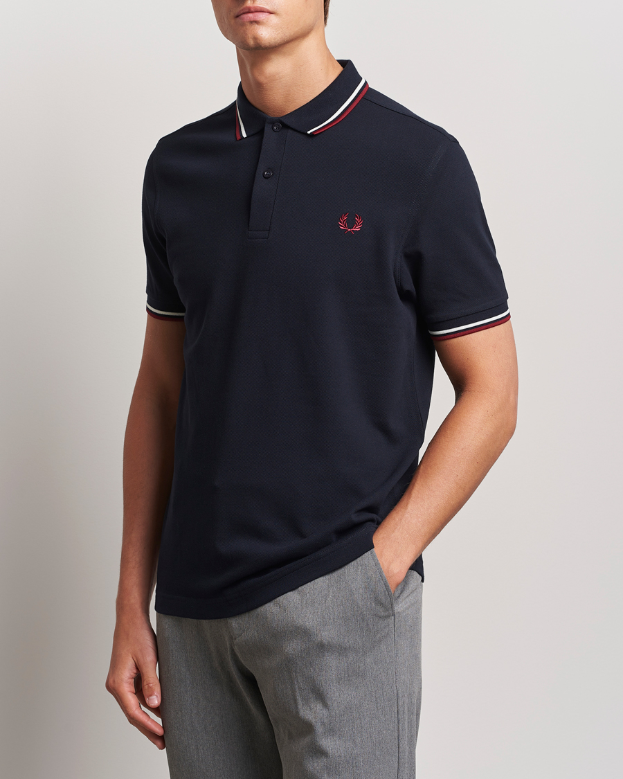 Heren |  | Fred Perry | Twin Tipped Polo Shirt Navy