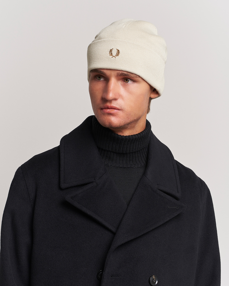 Heren |  | Fred Perry | Merino Wool Beanie Oatmeal