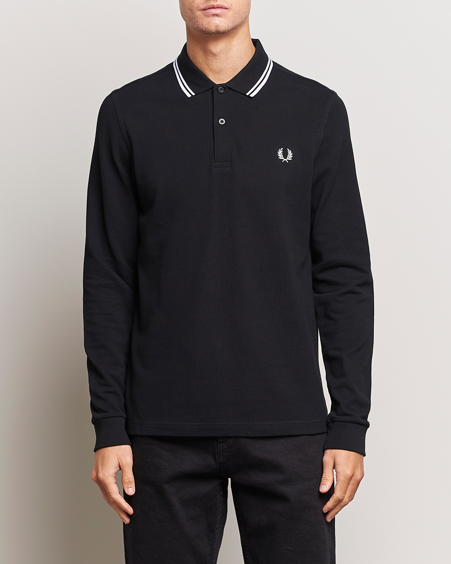 Heren | Polo's | Fred Perry | Long Sleeve Twin Tipped Shirt Black