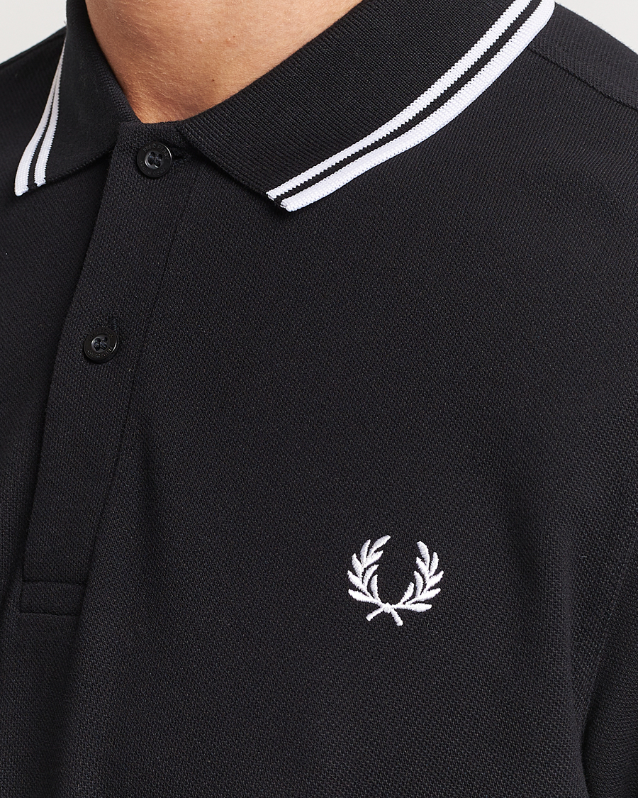 Heren | Polo's | Fred Perry | Long Sleeve Twin Tipped Shirt Black