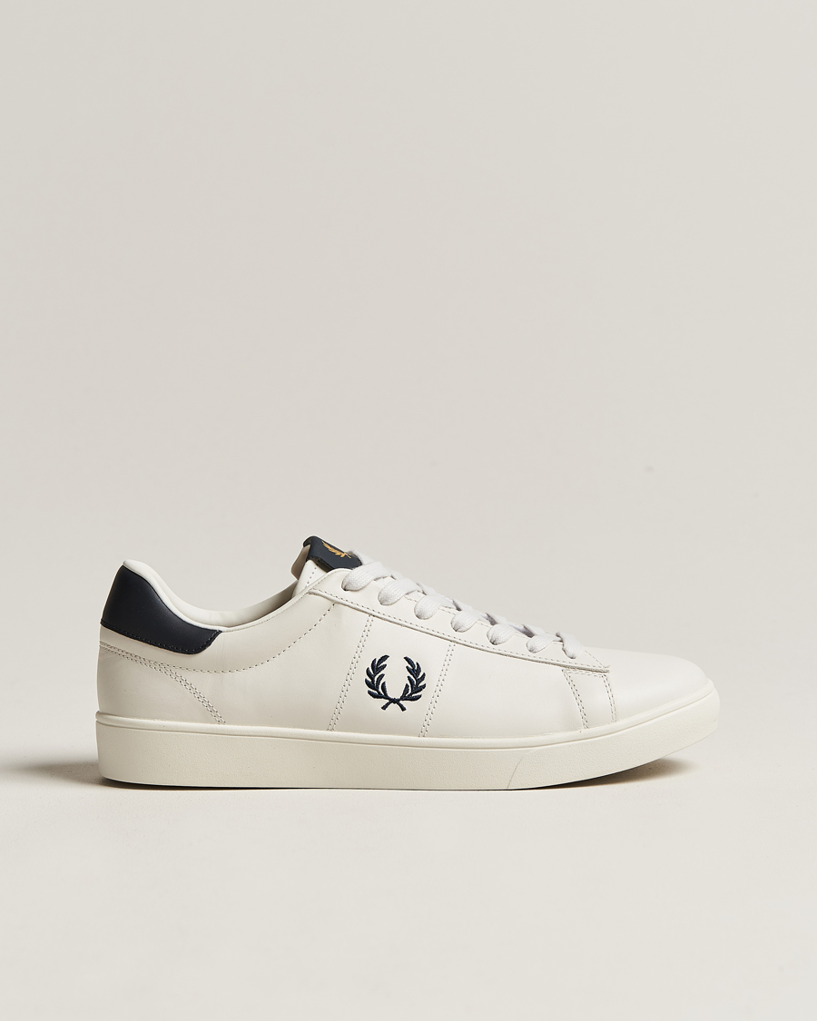Heren | Sneakers | Fred Perry | Spencer Leather Sneakers Porcelain/Navy