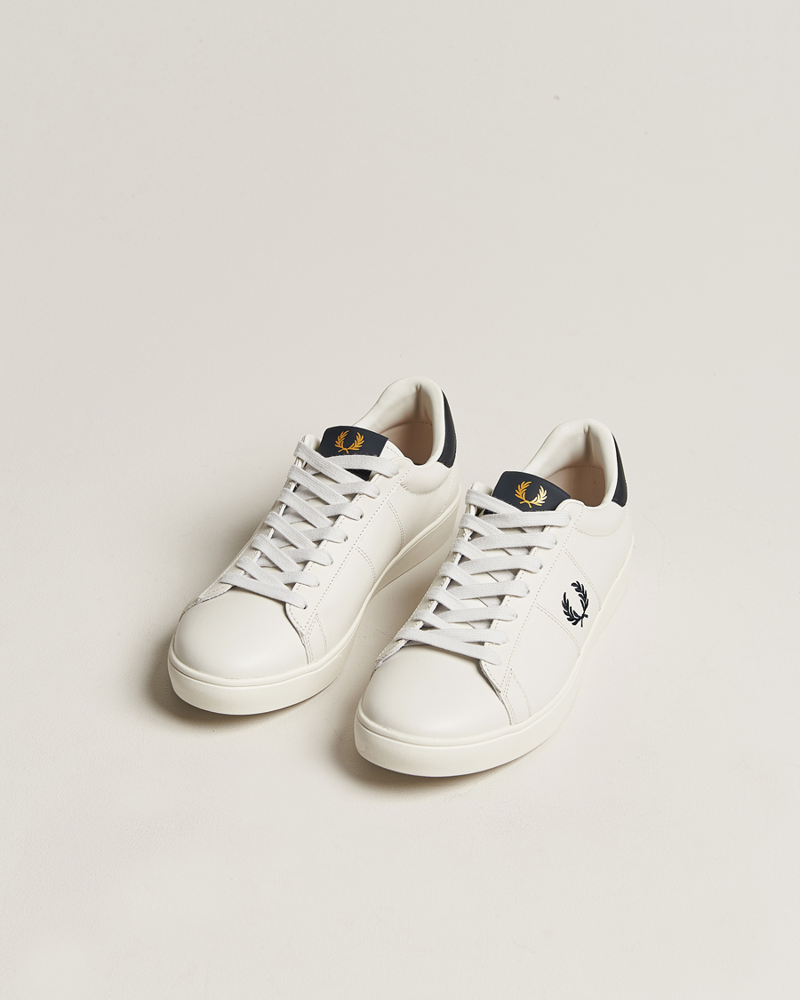 Heren | Lage sneakers | Fred Perry | Spencer Leather Sneakers Porcelain/Navy