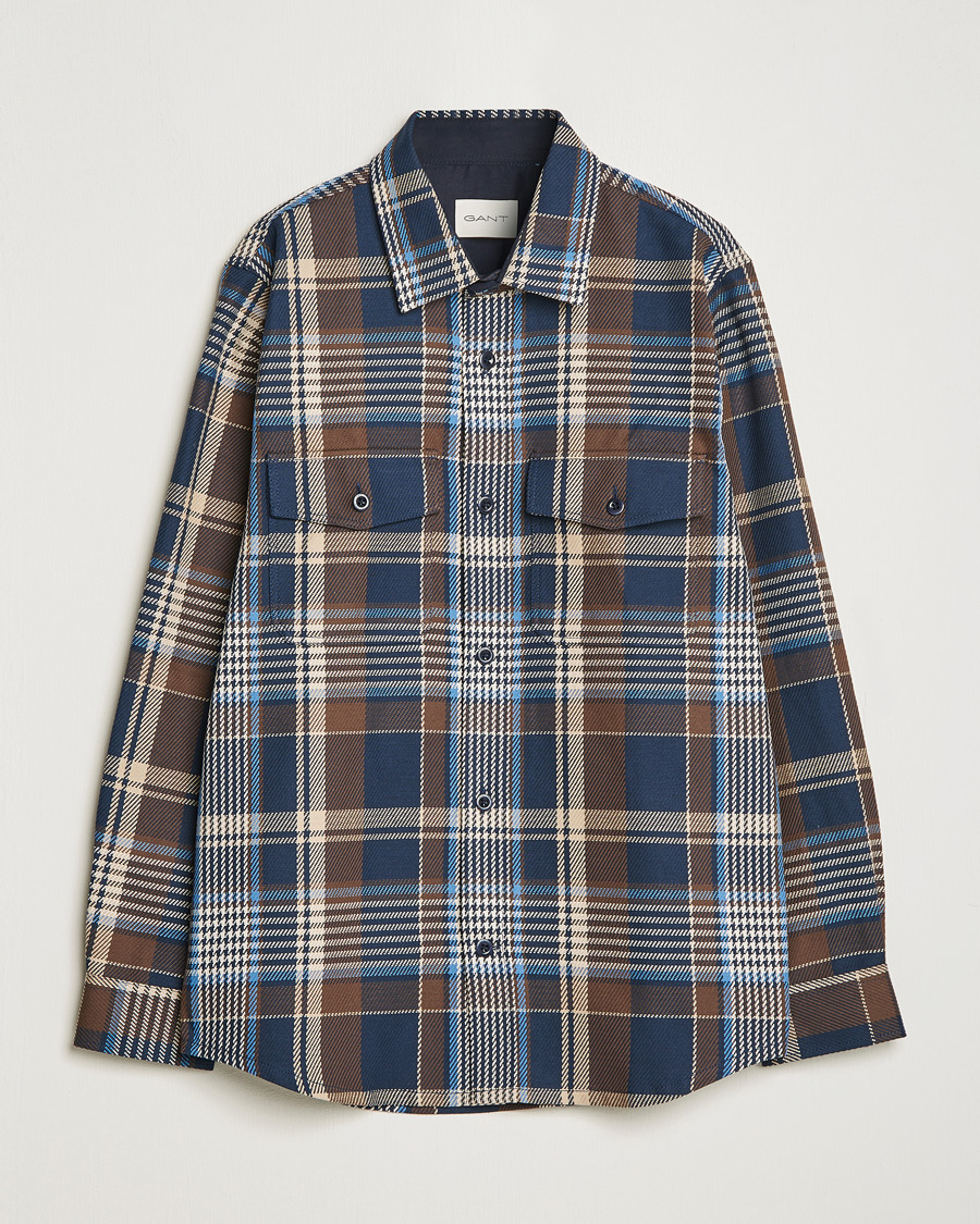Heren | Overhemden | GANT | Heavy Twill Checked Overshirt Marine