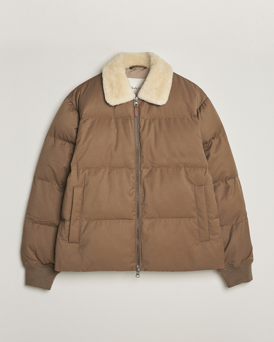 Heren | Jassen | GANT | Padded Flannel Puffer Jacket Desert Brown