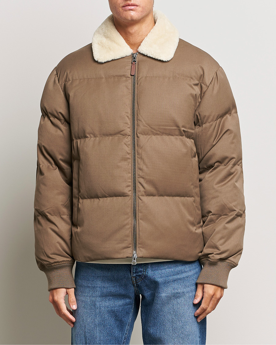 Heren | Jassen | GANT | Padded Flannel Puffer Jacket Desert Brown