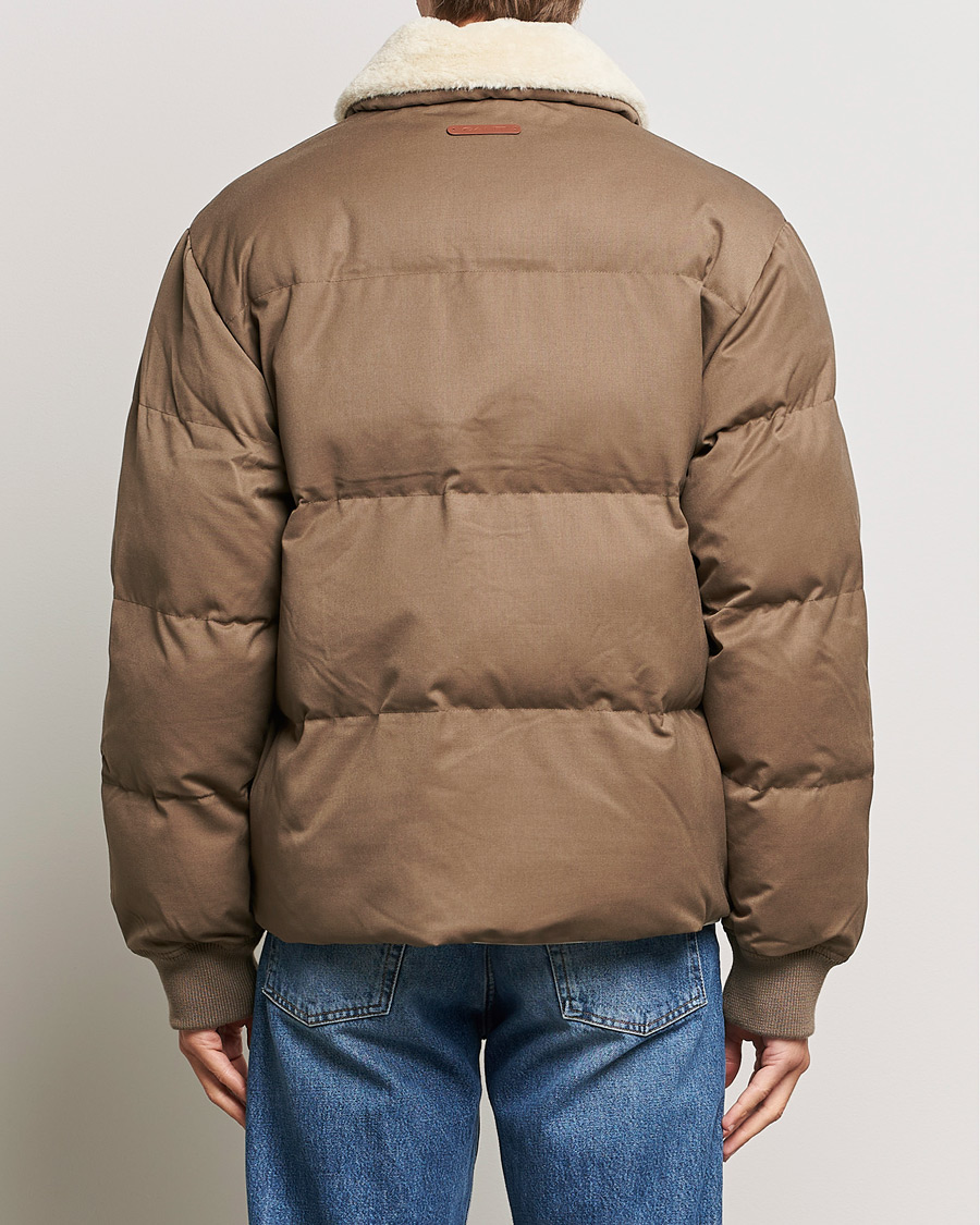 Heren | Jassen | GANT | Padded Flannel Puffer Jacket Desert Brown