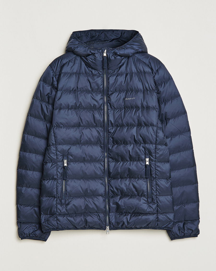 Heren | Jassen | GANT | Light Down Hooded Jacket Evening Blue