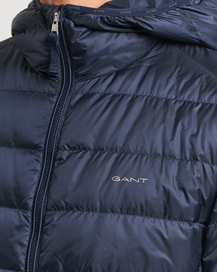 Heren | Jassen | GANT | Light Down Hooded Jacket Evening Blue