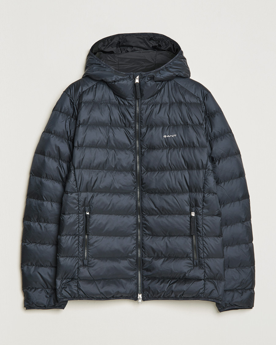 Heren | Jassen | GANT | Light Down Hooded Jacket Black