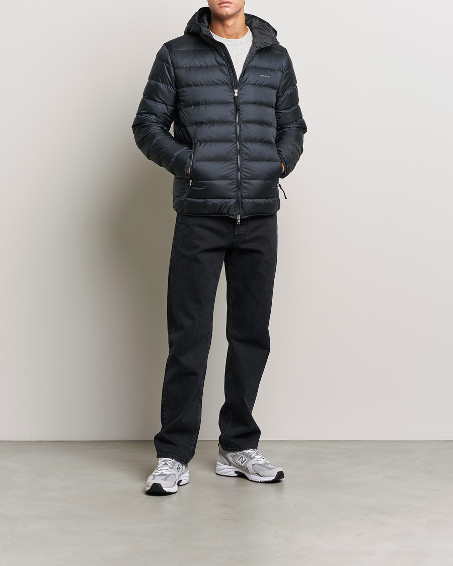 Heren | Jassen | GANT | Light Down Hooded Jacket Black