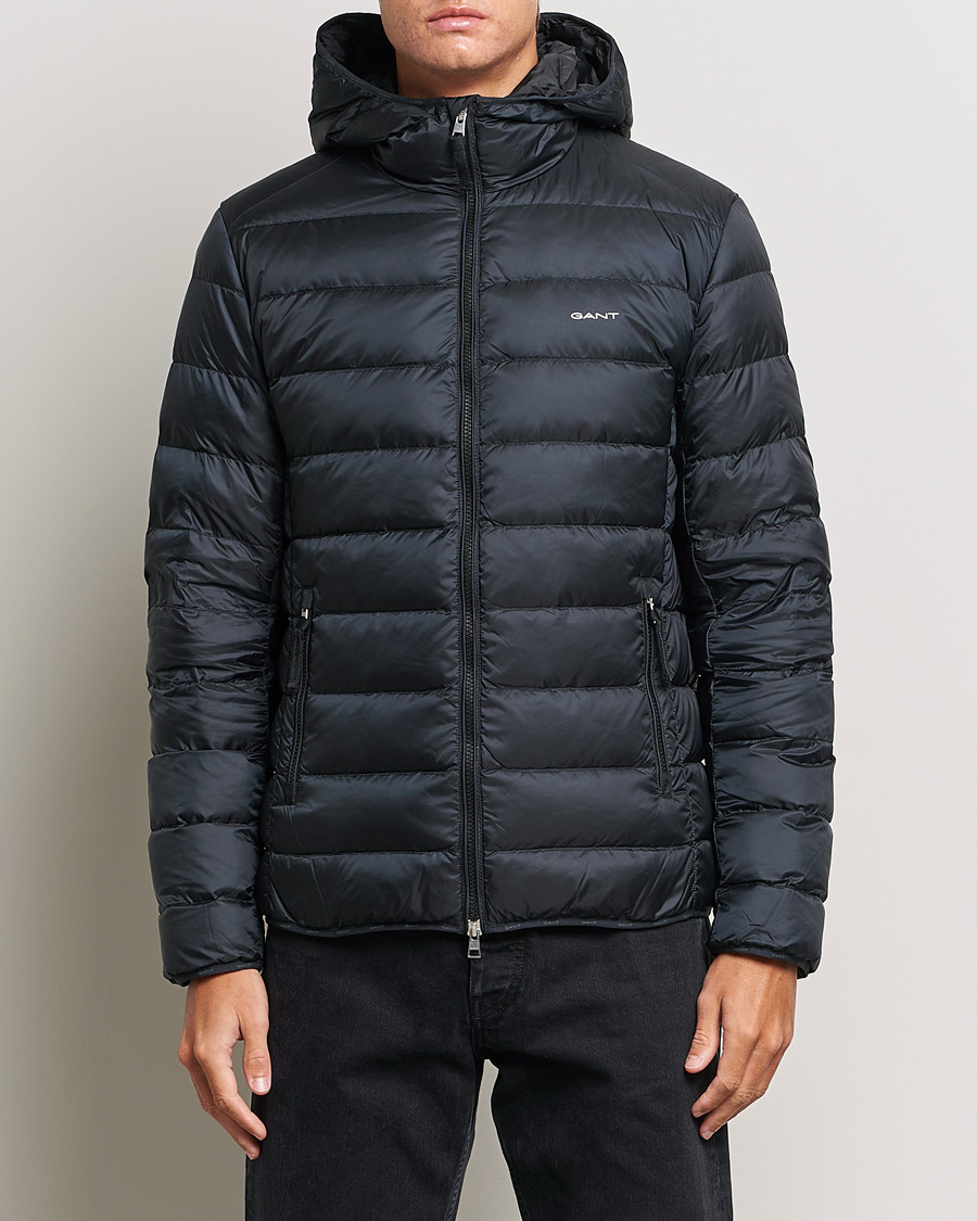 Heren | Jassen | GANT | Light Down Hooded Jacket Black