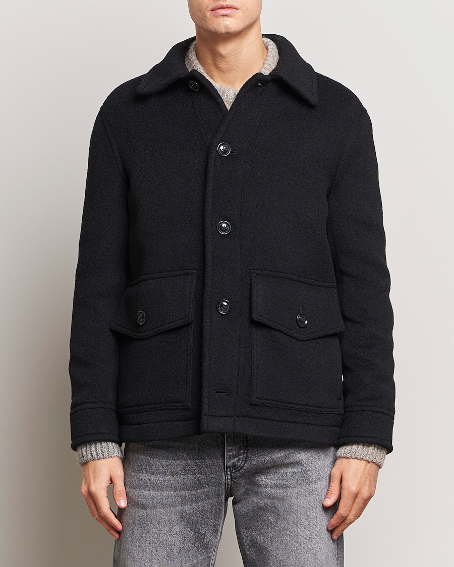 Heren | Jassen | GANT | Short Wool Jacket Black