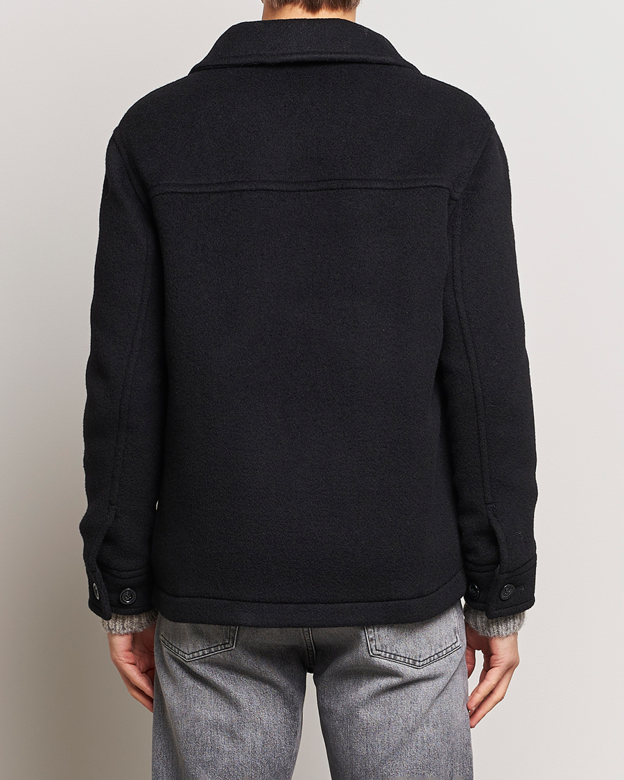 Heren | Jassen | GANT | Short Wool Jacket Black