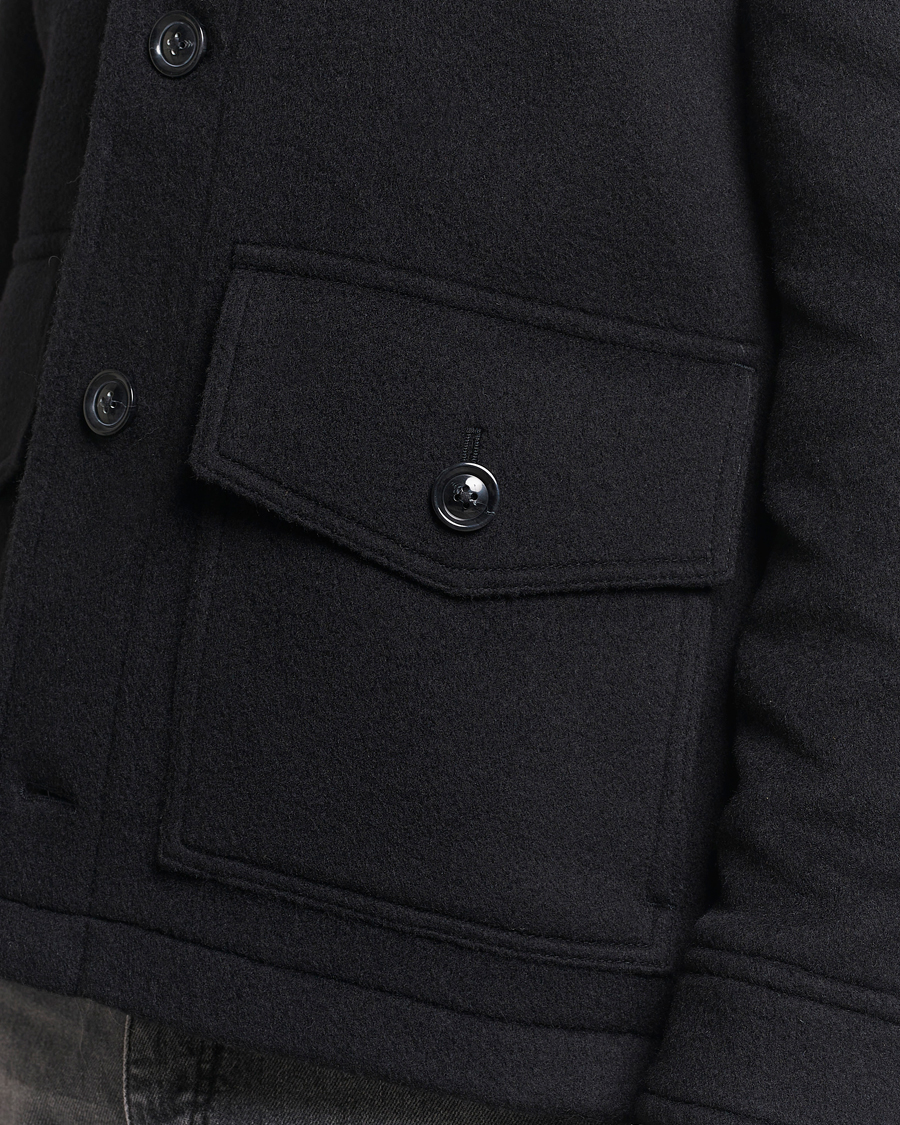 Heren | Jassen | GANT | Short Wool Jacket Black
