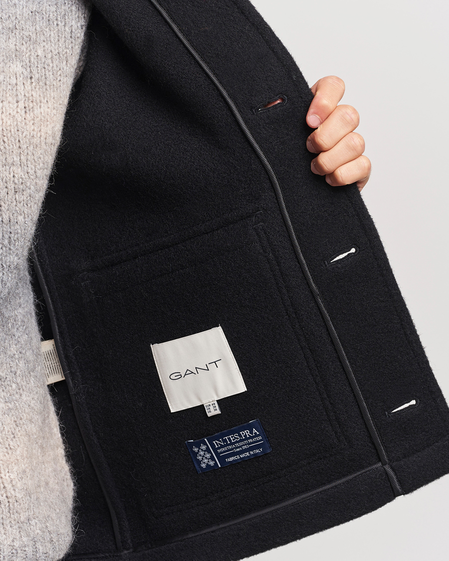 Heren | Jassen | GANT | Short Wool Jacket Black