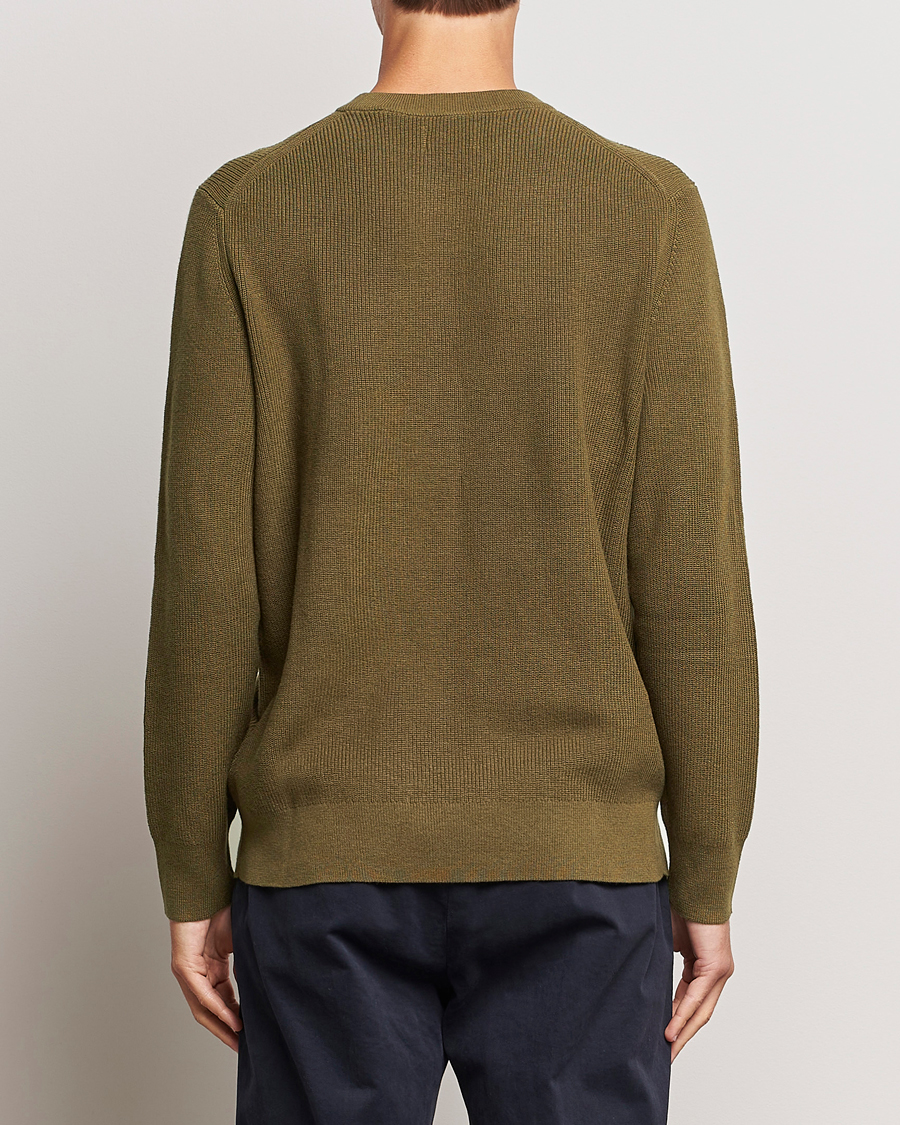 Heren | Truien | GANT | Cotton/Wool Rib Knitted Crew Neck Dark Cactus