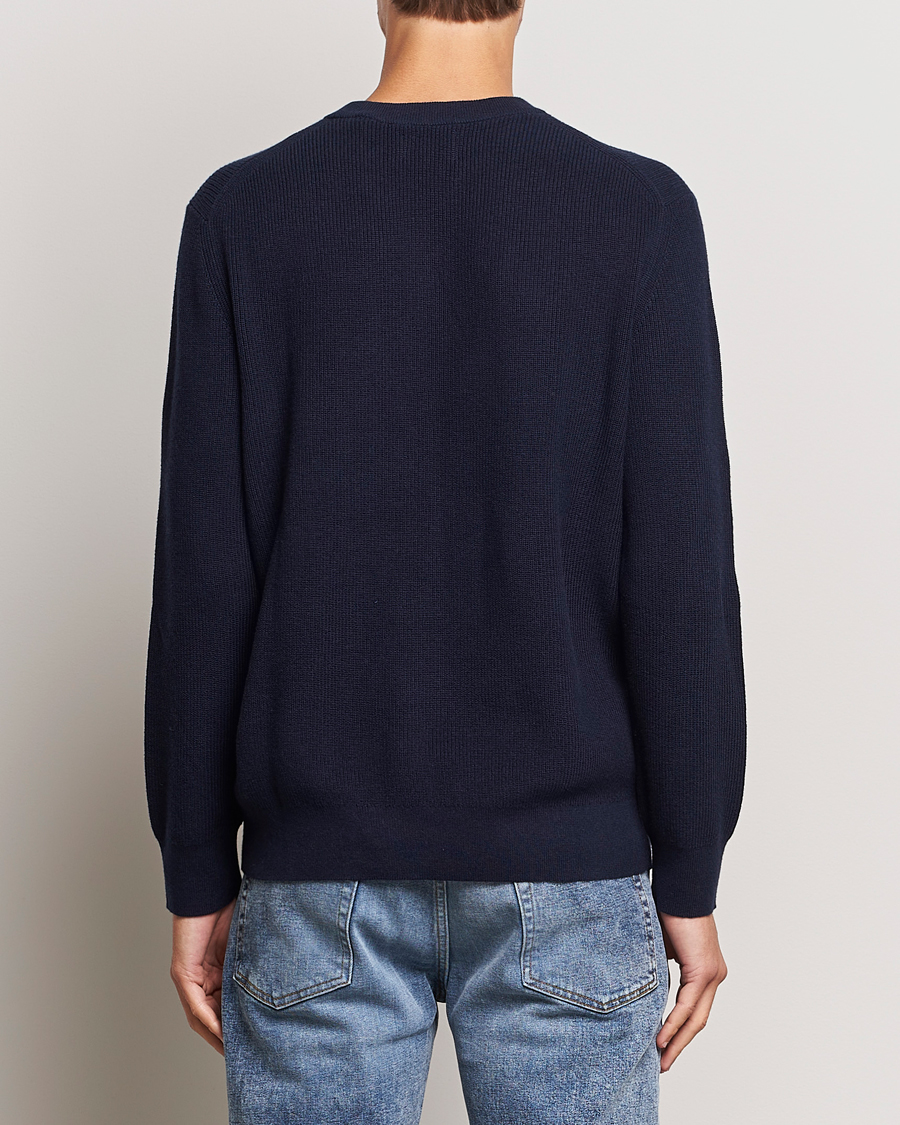 Heren | Truien | GANT | Cotton/Wool Rib Knitted Crew Neck Evening Blue