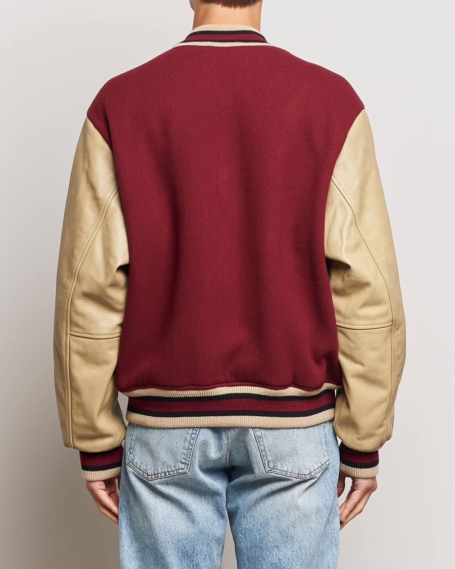 Heren | Jassen | GANT | Padded Varsity Jacket Red/Beige