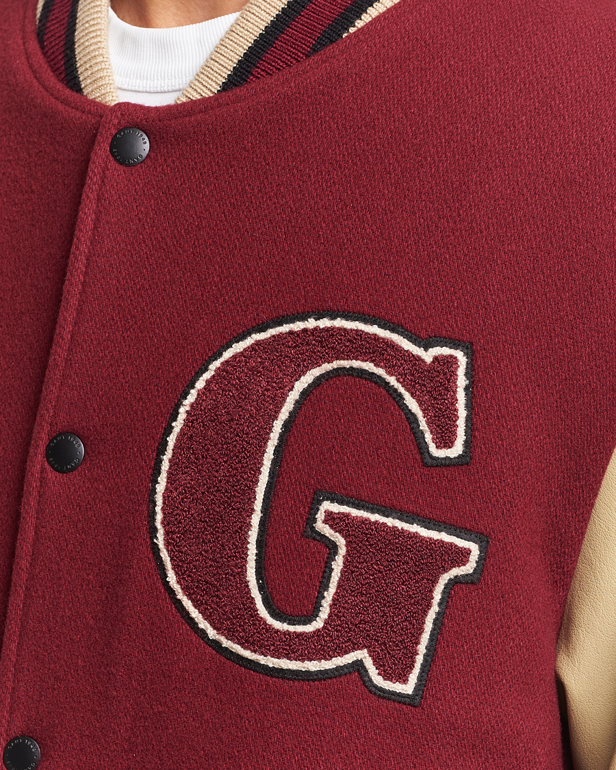 Heren | Jassen | GANT | Padded Varsity Jacket Red/Beige