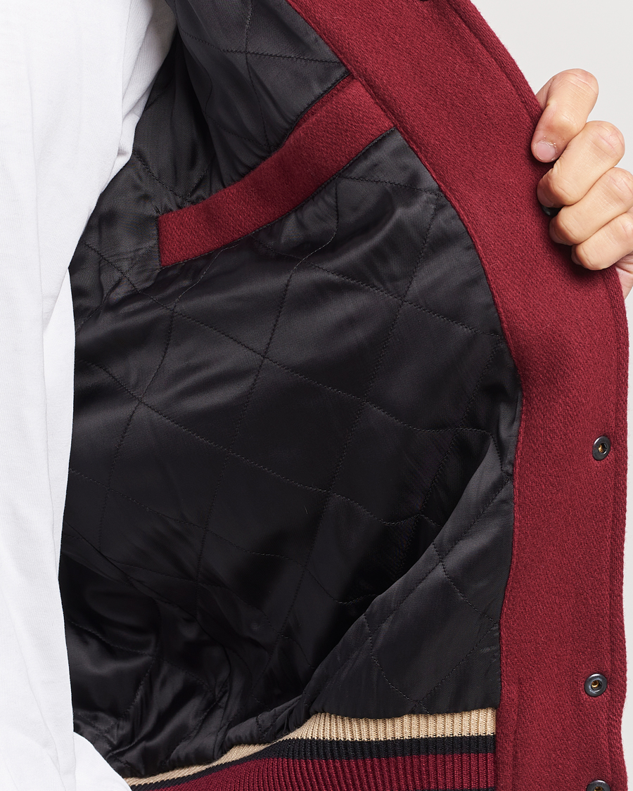 Heren | Jassen | GANT | Padded Varsity Jacket Red/Beige