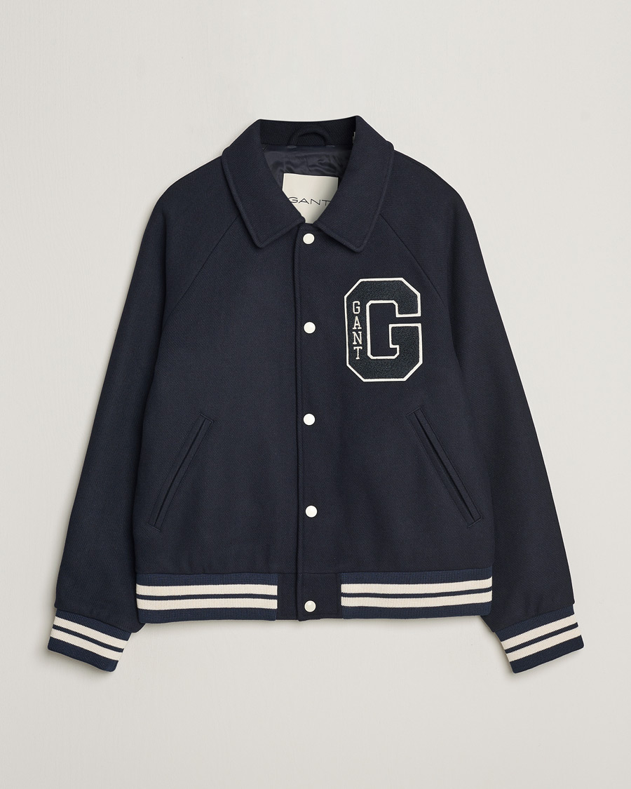 Heren | Jassen | GANT | Wool Varsity Jacket Evening Blue