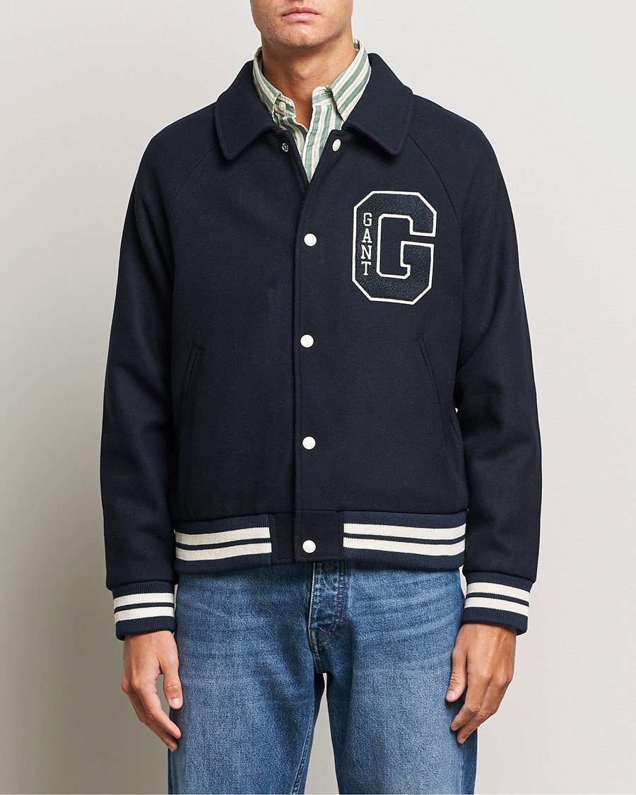 Heren | Jassen | GANT | Wool Varsity Jacket Evening Blue