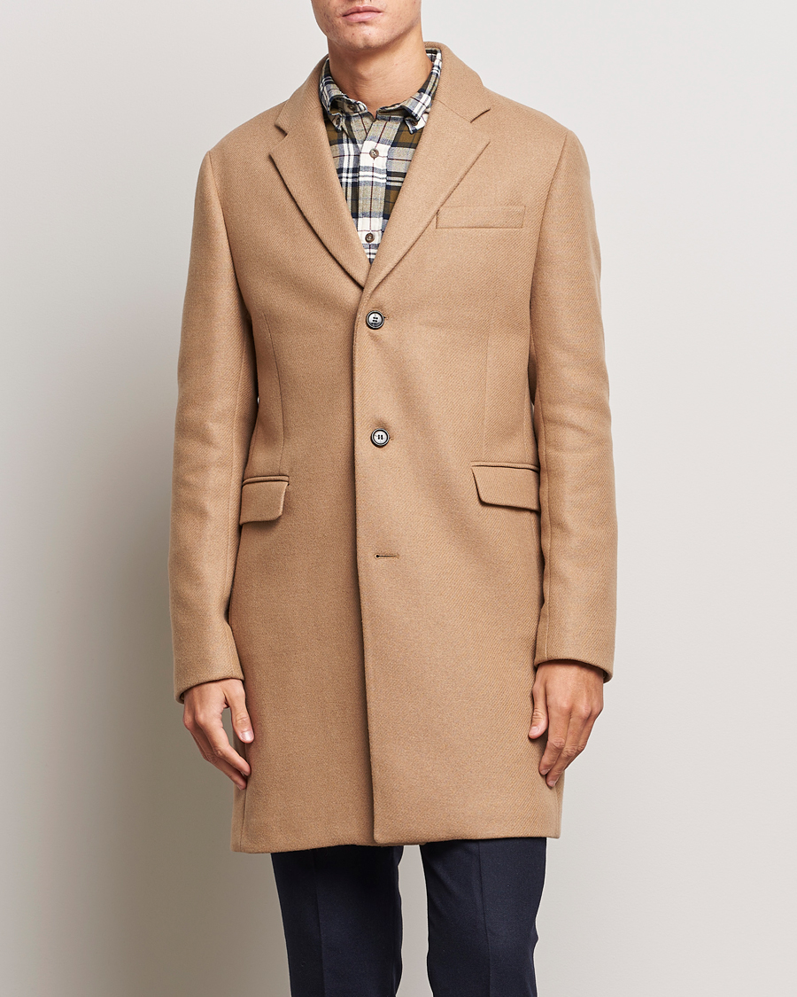 Heren | GANT | GANT | Tailored Wool Coat Mustard Beige