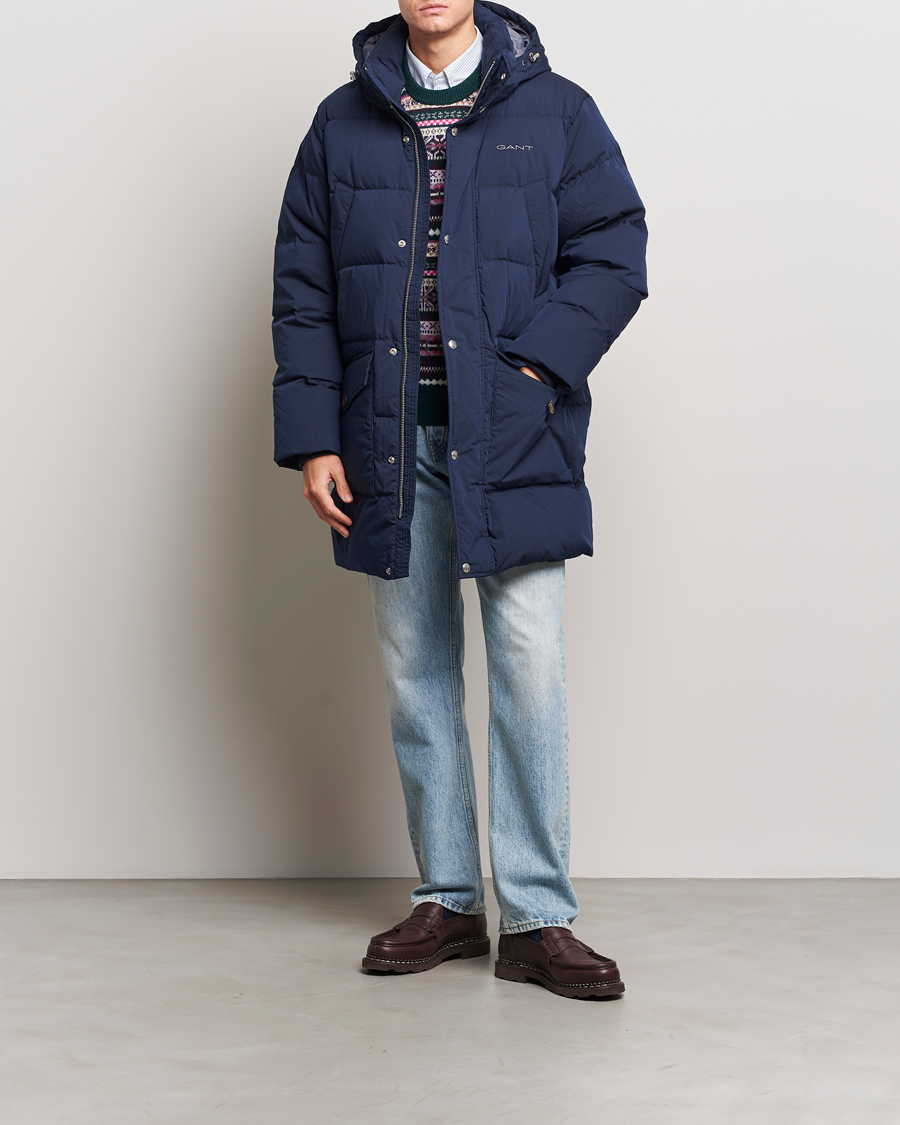 Heren | Jassen | GANT | Long Alta Down Parka Evening Blue