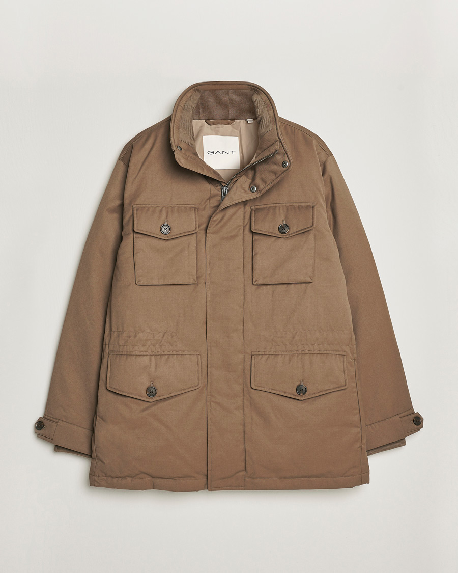 Heren | Jassen | GANT | Flannel Padded Field jacket Desert Brown