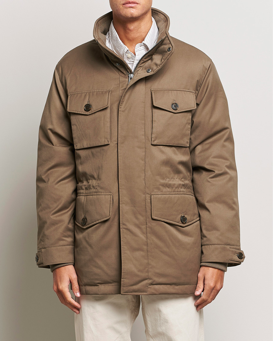 Heren | Jassen | GANT | Flannel Padded Field jacket Desert Brown