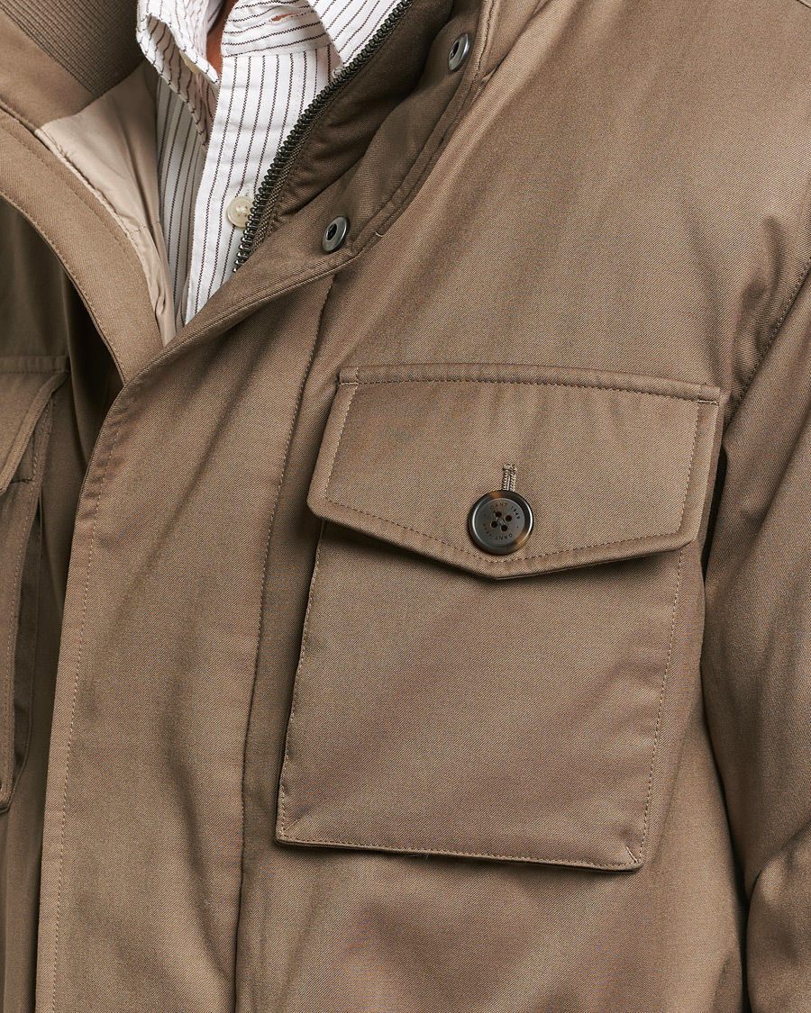 Heren | Jassen | GANT | Flannel Padded Field jacket Desert Brown