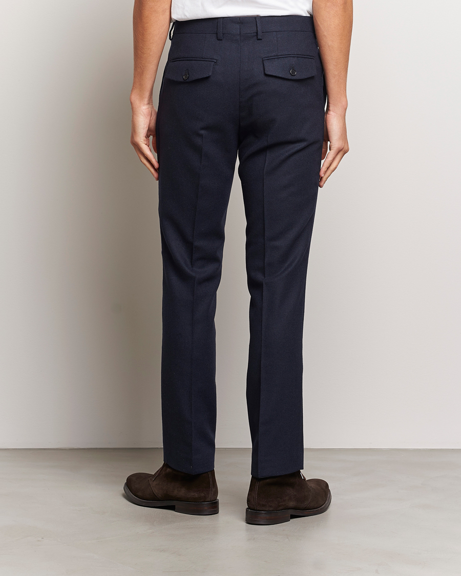 Heren | Broeken | GANT | Slim Flannel Pants Evening Blue