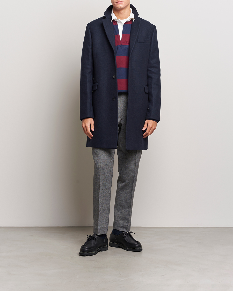 Heren | Broeken | Gant | Tapered Herringbone Wool Pants Black