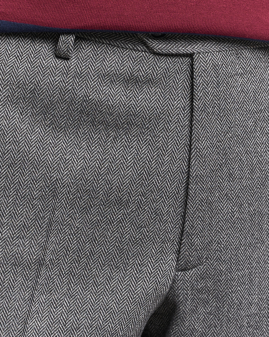 Heren | Broeken | GANT | Tapered Herringbone Wool Pants Black
