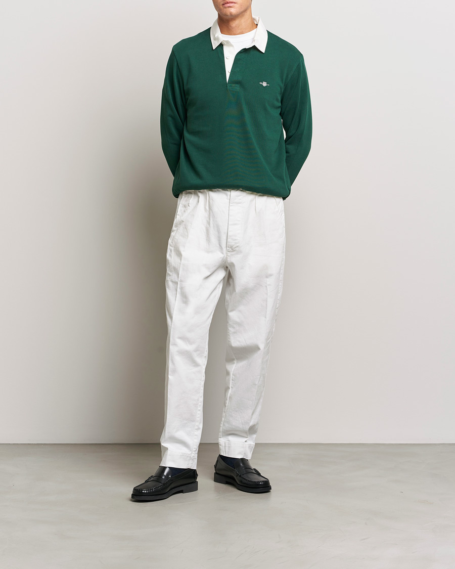 Heren | Truien | GANT | Original Solid Heavy Rugger Tartan Green