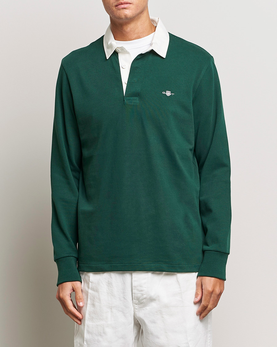 Heren | Truien | GANT | Original Solid Heavy Rugger Tartan Green