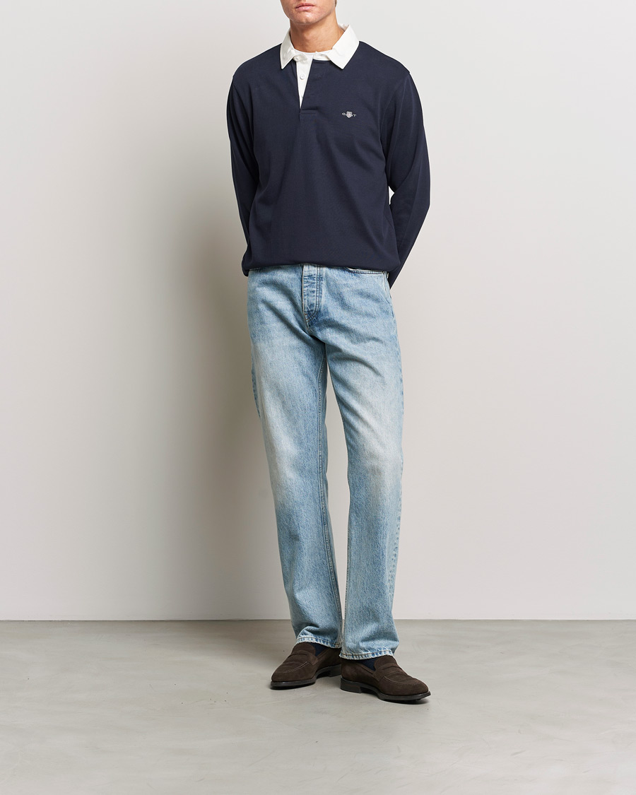 Heren | Truien | GANT | Reg Shield Heavy Rugger Evening Blue