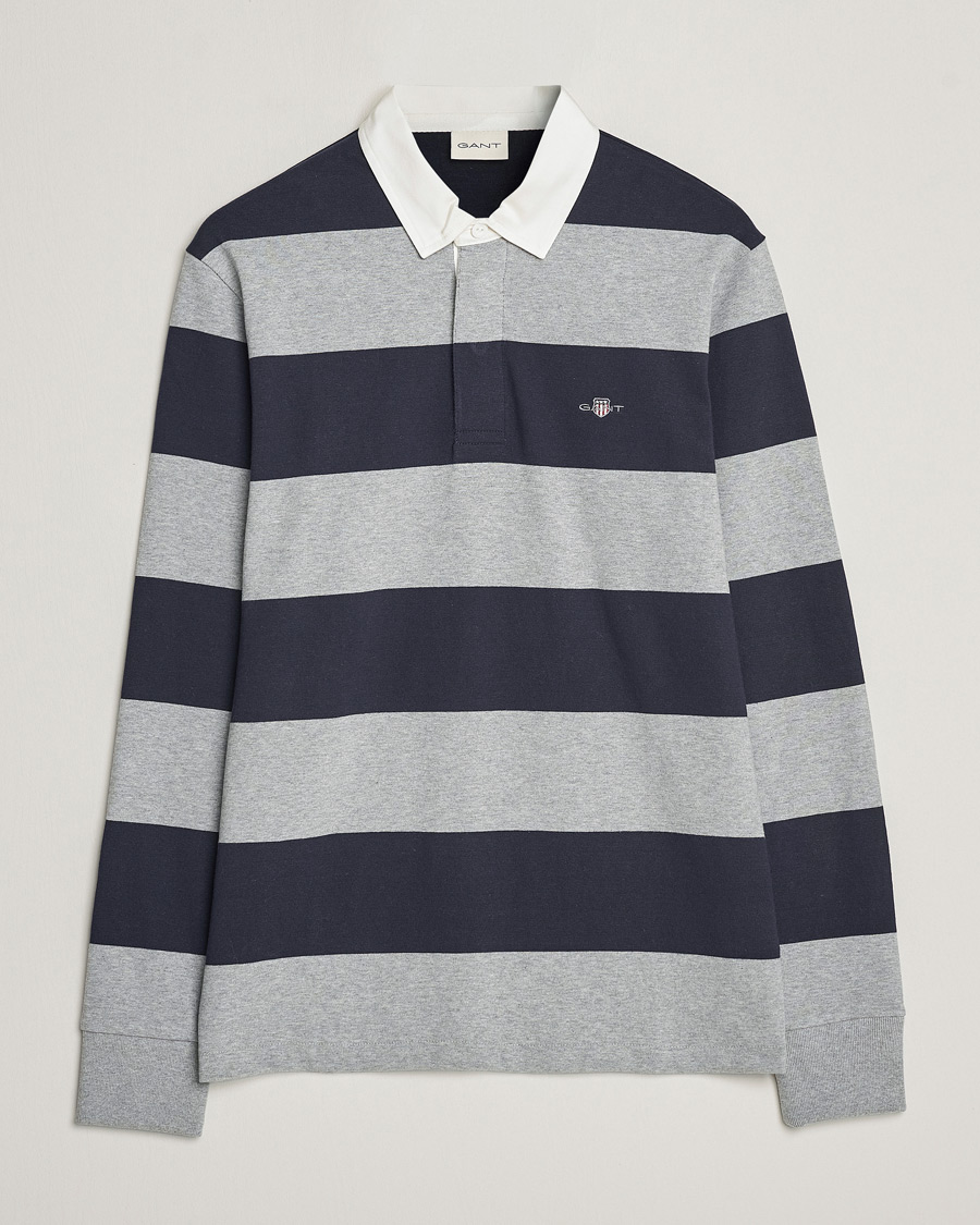 Heren | Truien | GANT | Barstriped Rugger Grey/Navy