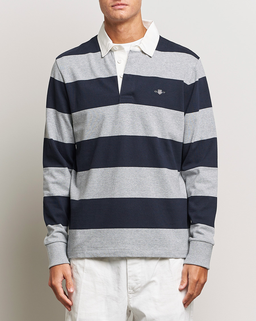 Heren | Nieuws | GANT | Barstriped Rugger Grey/Navy