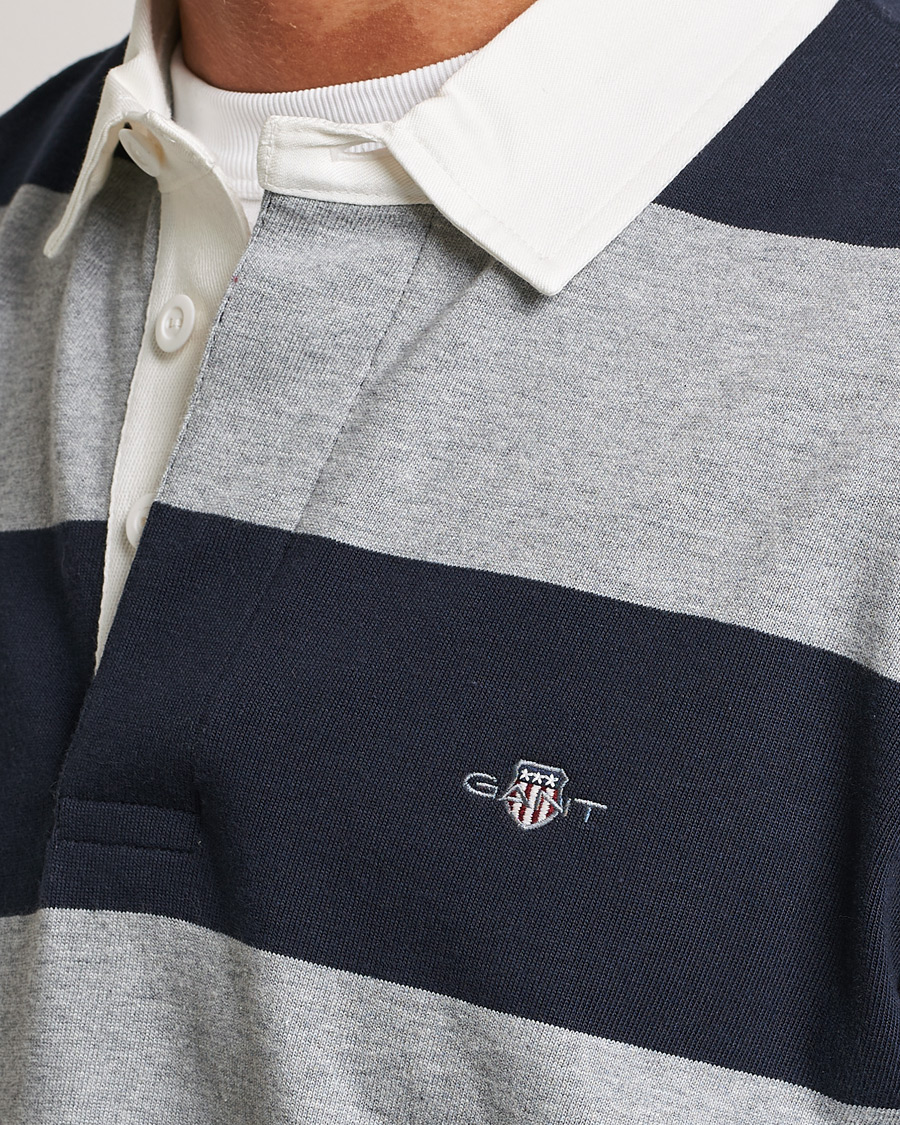 Heren | Truien | GANT | Barstriped Rugger Grey/Navy