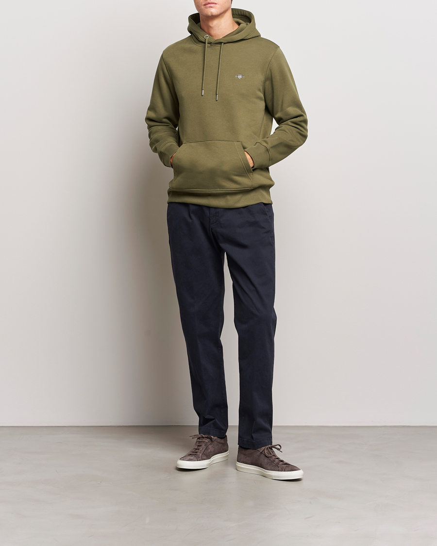 Heren | Truien | GANT | Original Shield Logo Hoodie Juniper Green